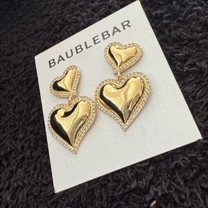 BaubleBar Shiny Gold Heart Earrings